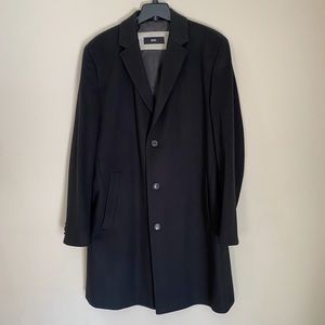 NWOT Men’s Hugo Boss Black Cashmere/Wool overcoat